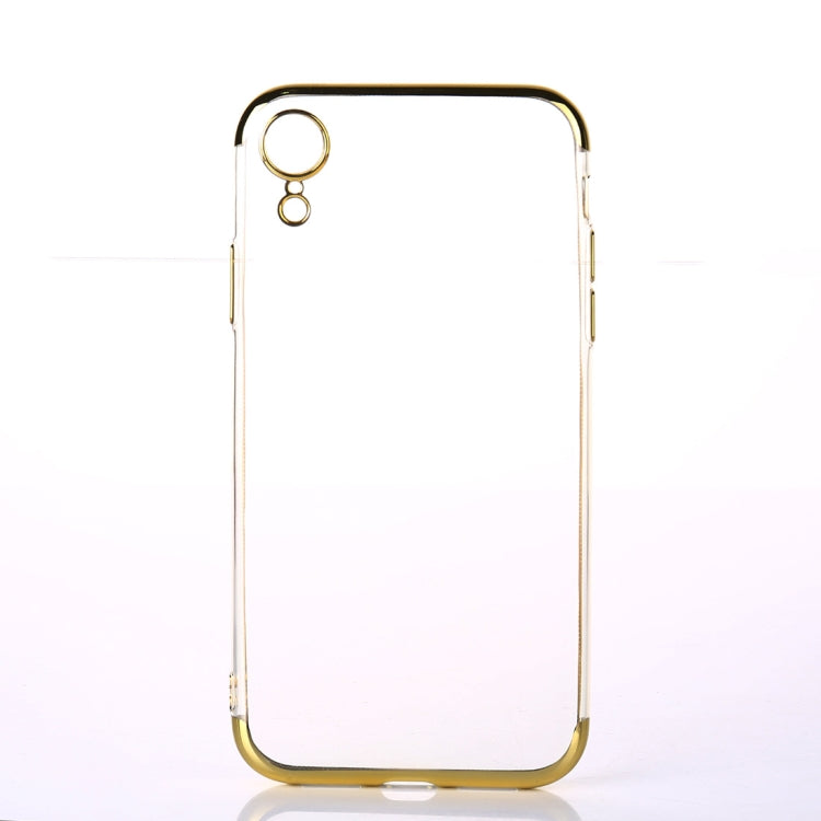 For iPhone XR Three Sections Electroplating Side TPU Protective Back Case