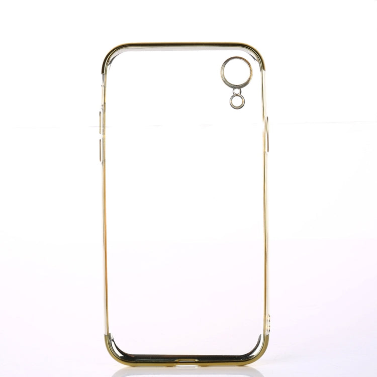 For iPhone XR Three Sections Electroplating Side TPU Protective Back Case