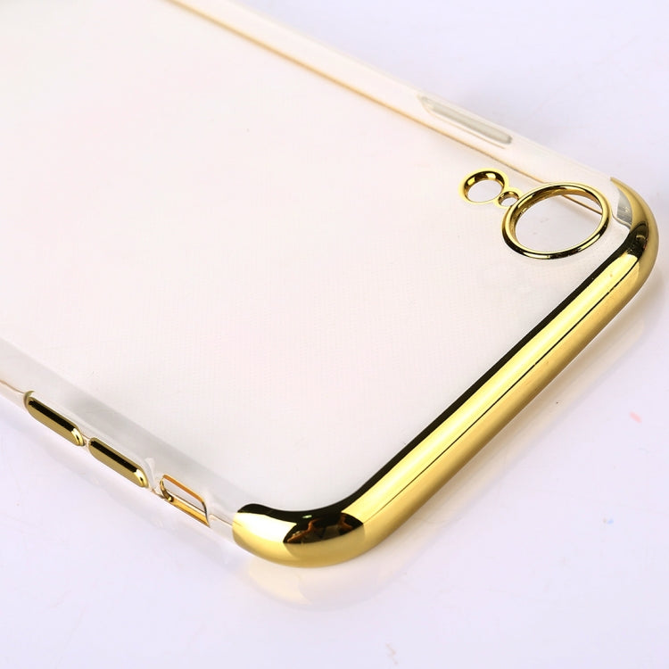 For iPhone XR Three Sections Electroplating Side TPU Protective Back Case