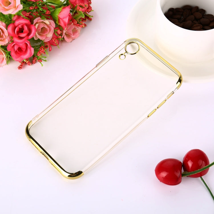 For iPhone XR Three Sections Electroplating Side TPU Protective Back Case