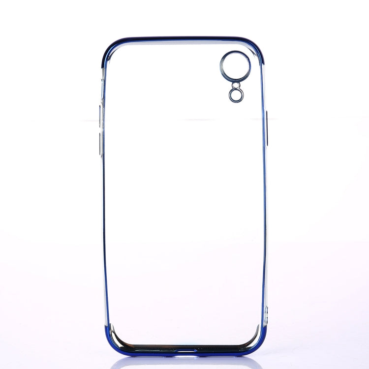 For iPhone XR Three Sections Electroplating Side TPU Protective Back Case
