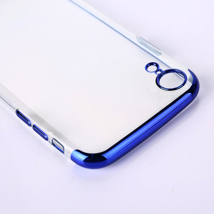 For iPhone XR Three Sections Electroplating Side TPU Protective Back Case