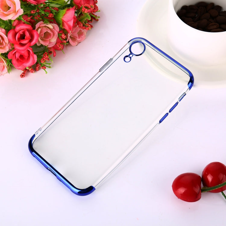 For iPhone XR Three Sections Electroplating Side TPU Protective Back Case