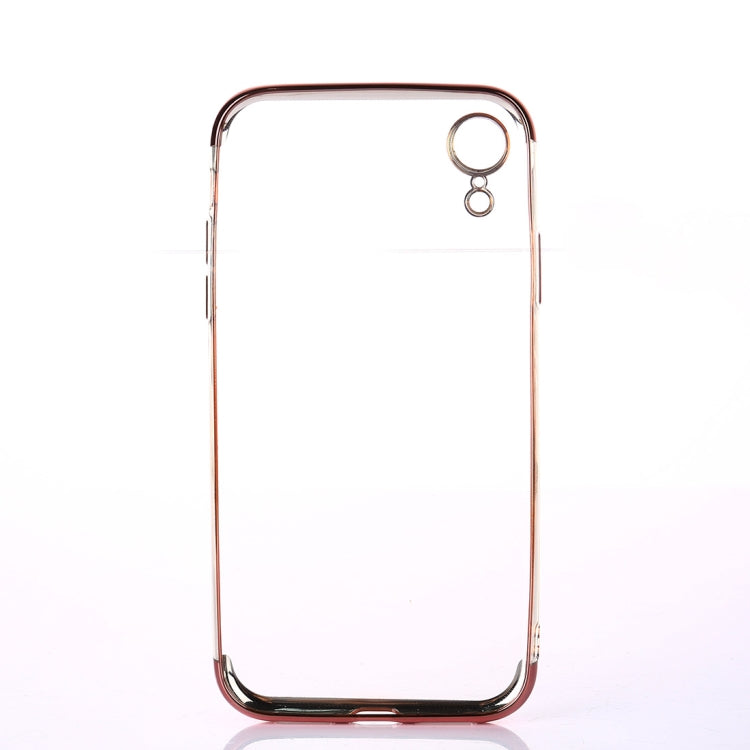 For iPhone XR Three Sections Electroplating Side TPU Protective Back Case
