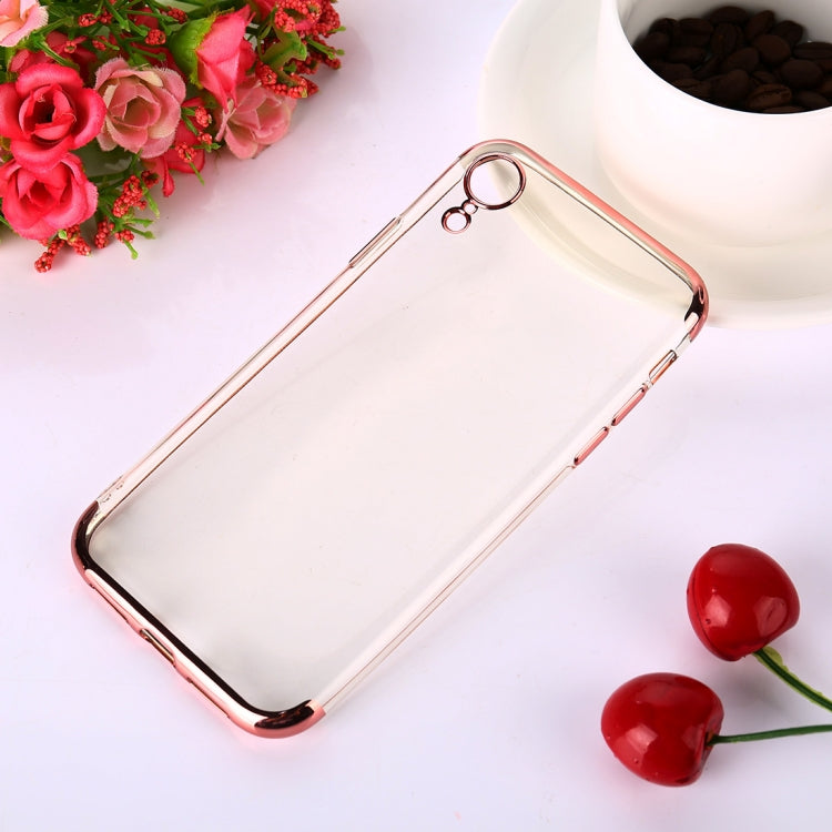 For iPhone XR Three Sections Electroplating Side TPU Protective Back Case