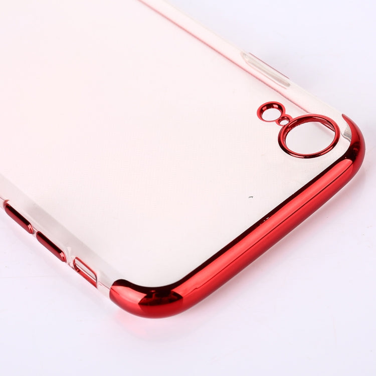 For iPhone XR Three Sections Electroplating Side TPU Protective Back Case