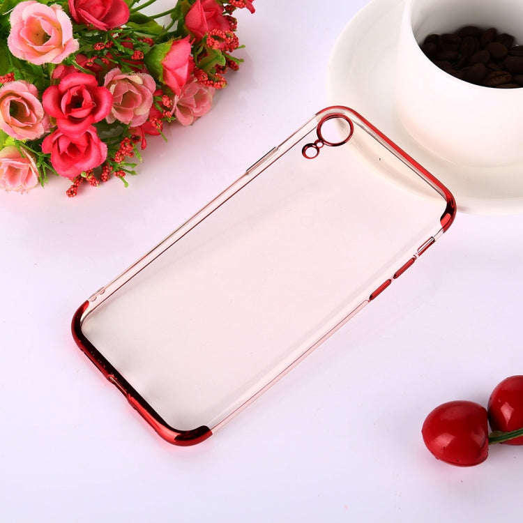 For iPhone XR Three Sections Electroplating Side TPU Protective Back Case