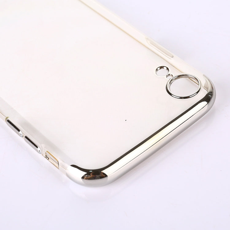 For iPhone XR Three Sections Electroplating Side TPU Protective Back Case