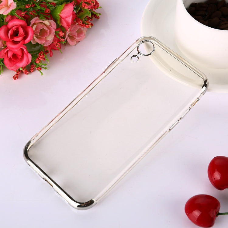 For iPhone XR Three Sections Electroplating Side TPU Protective Back Case