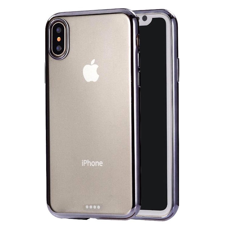 For iPhone X / XS Ultra-thin Electroplating Soft TPU Protective Back Cover Case