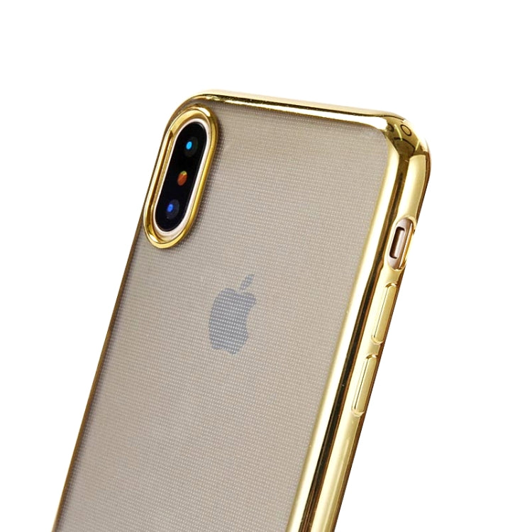 For iPhone X / XS Ultra-thin Electroplating Soft TPU Protective Back Cover Case