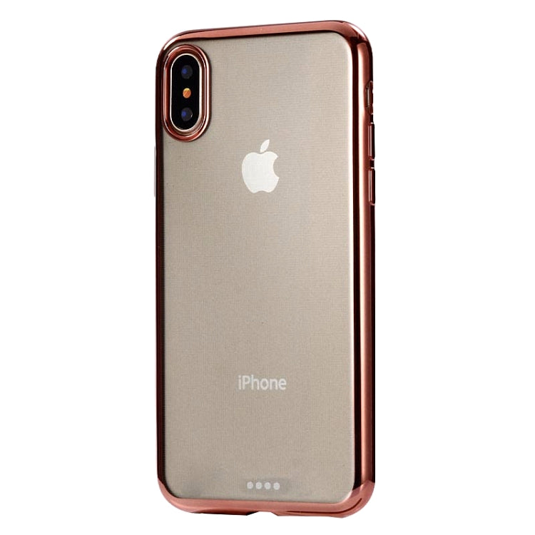 For iPhone X / XS Ultra-thin Electroplating Soft TPU Protective Back Cover Case