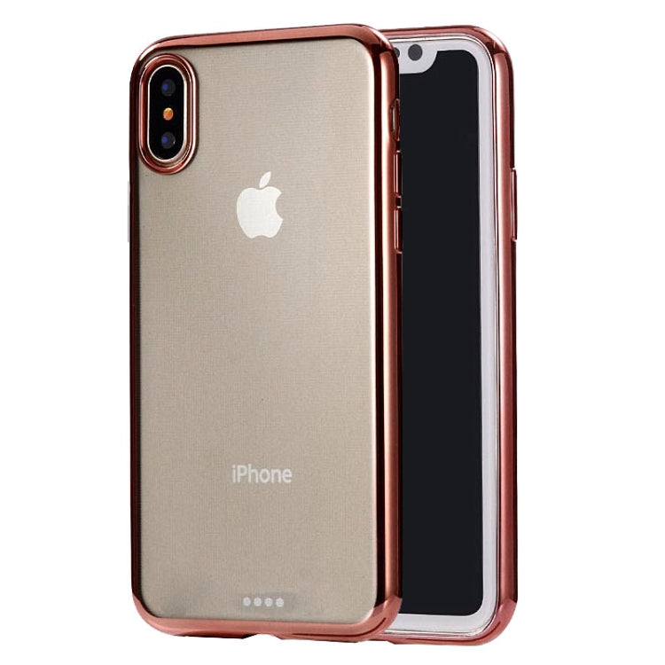 For iPhone X / XS Ultra-thin Electroplating Soft TPU Protective Back Cover Case