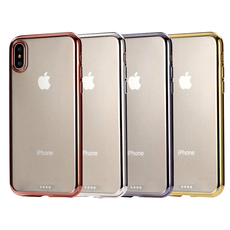 For iPhone X / XS Ultra-thin Electroplating Soft TPU Protective Back Cover Case