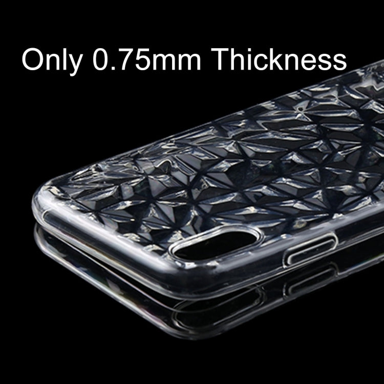 For iPhone X / XS 50pcs0.75mm Diamond Texture Transparent TPU Case
