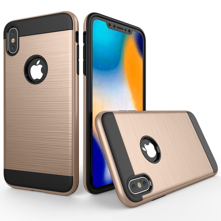For iPhone X / XS Brushed Texture Shockproof Rugged Armor Protective Case