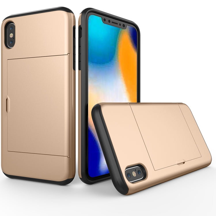 For iPhone X / XS Shockproof Rugged Armor Protective Case with Card Slot