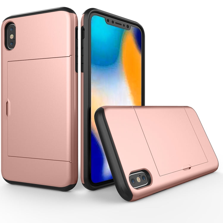 For iPhone X / XS Shockproof Rugged Armor Protective Case with Card Slot