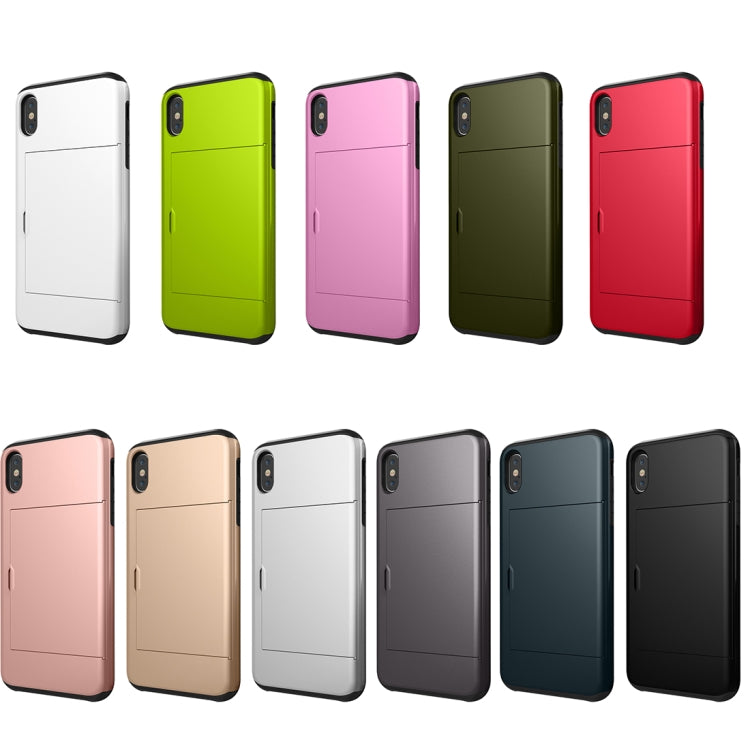 For iPhone X / XS Shockproof Rugged Armor Protective Case with Card Slot