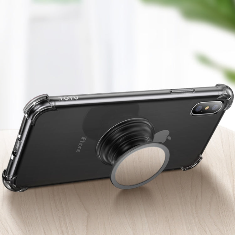 For iPhone X / XS TOTUDESIGN TPU Case with Magnetic Holder(Transparent)