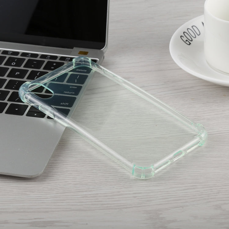 For iPhone X / XS 50pcs 0.75mm Dropproof Transparent TPU Case(Green)