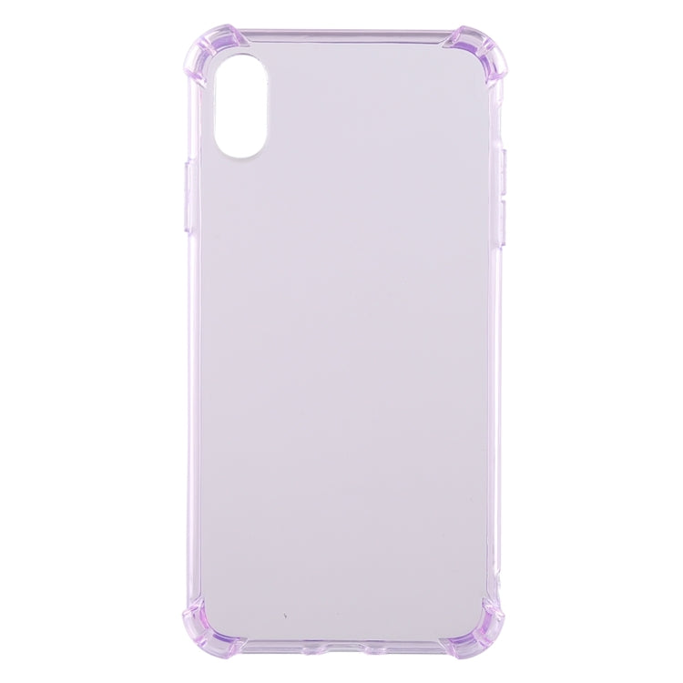 For iPhone X / XS 50pcs 0.75mm Dropproof Transparent TPU Case(Purple)
