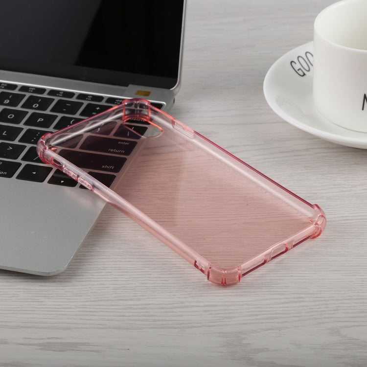 For iPhone XS Max 0.75mm Dropproof Transparent TPU Case (Pink)