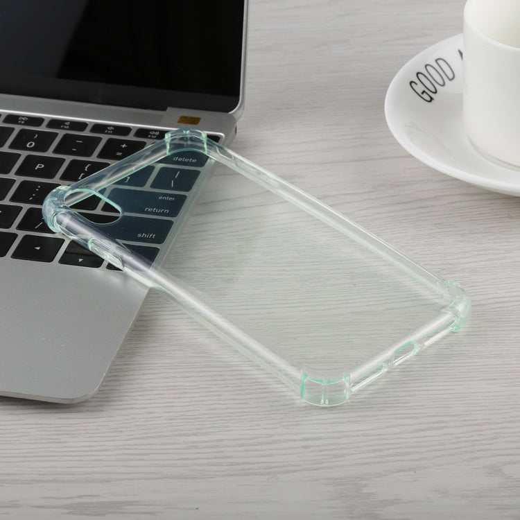 For iPhone XS Max 0.75mm Dropproof Transparent TPU Case (Green)