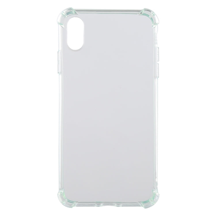For iPhone XS Max 0.75mm Dropproof Transparent TPU Case (Green)