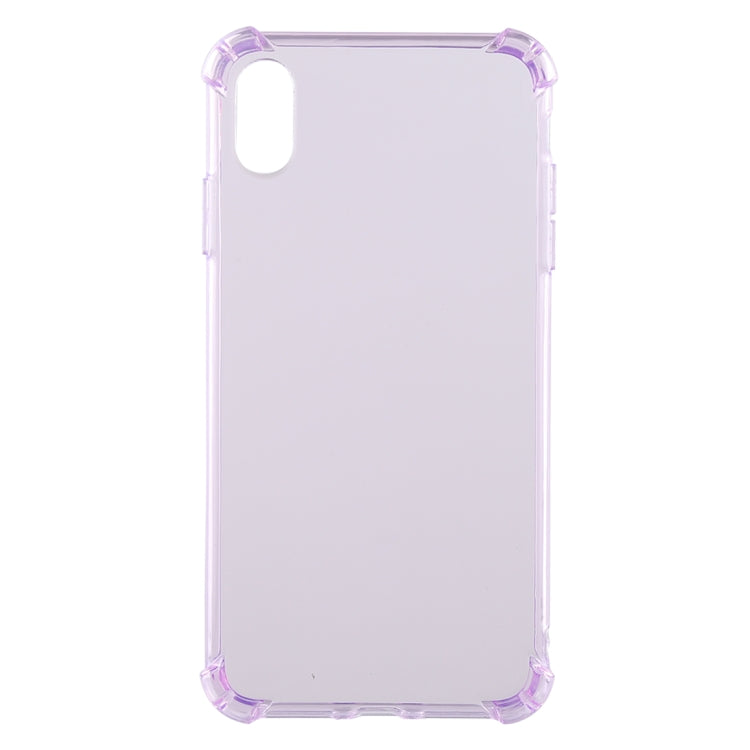 For iPhone XS Max 0.75mm Dropproof Transparent TPU Case (Purple)
