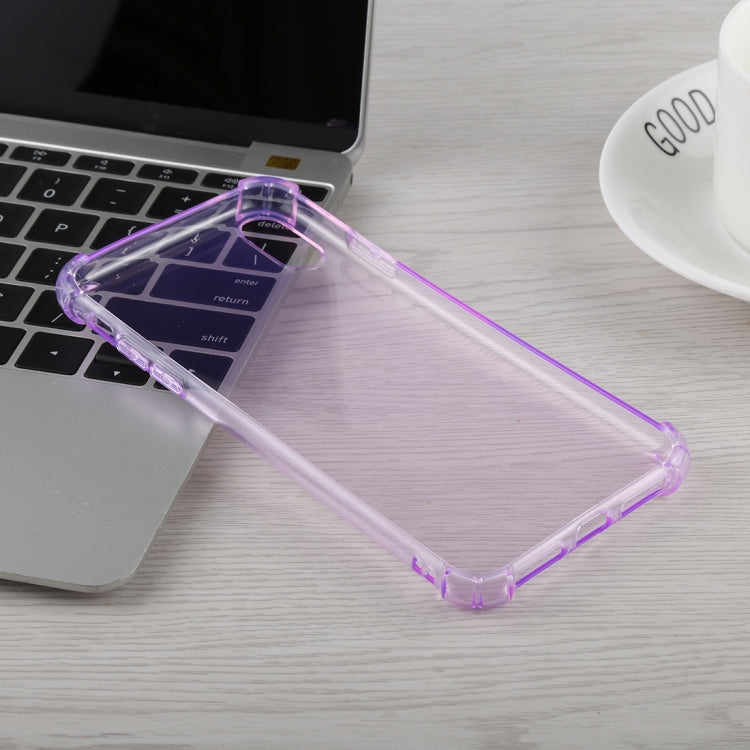 For iPhone XS Max 0.75mm Dropproof Transparent TPU Case (Purple)