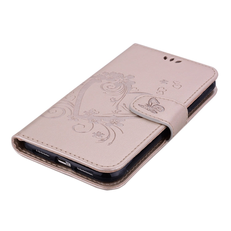 For iPhone XS Max Embossed Heart Butterfly Pattern Horizontal Flip Leather Case with Card Slot & Holder & Wallet & Lanyard