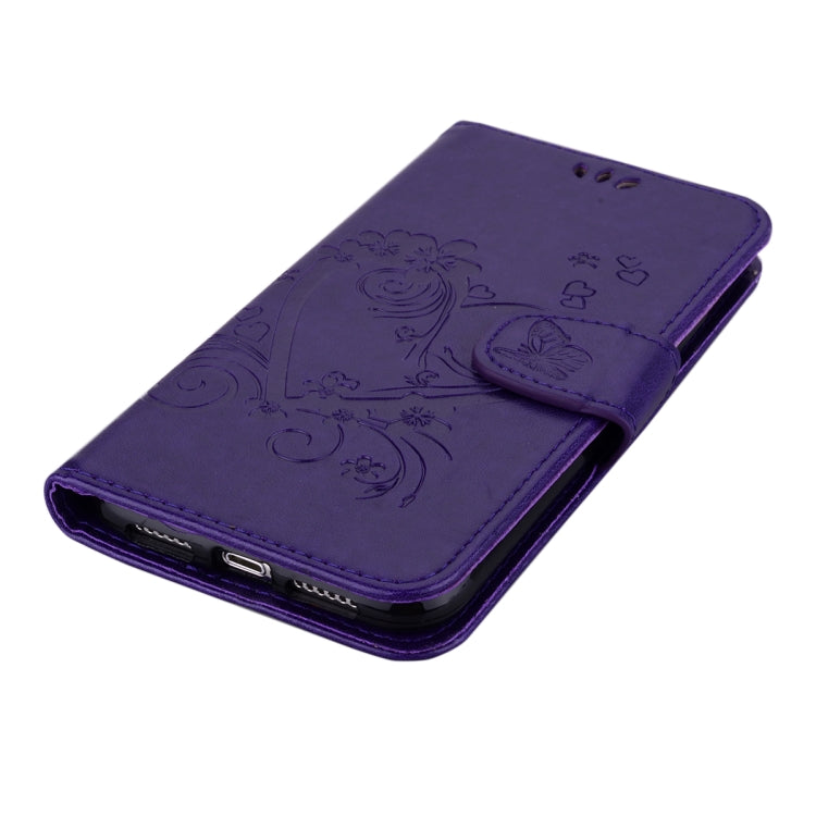 For iPhone XS Max Embossed Heart Butterfly Pattern Horizontal Flip Leather Case with Card Slot & Holder & Wallet & Lanyard
