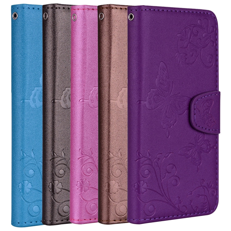 For iPhone XS Max Floral Butterfly Pattern Horizontal Flip Leather Case with Mirror & Card Slot & Holder & Wallet & Lanyard