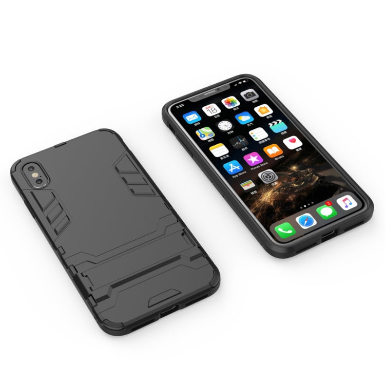 For iPhone XS Max PC + TPU Shockproof Protective Case with Holder