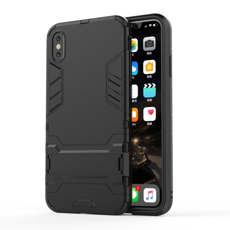 For iPhone XS Max PC + TPU Shockproof Protective Case with Holder