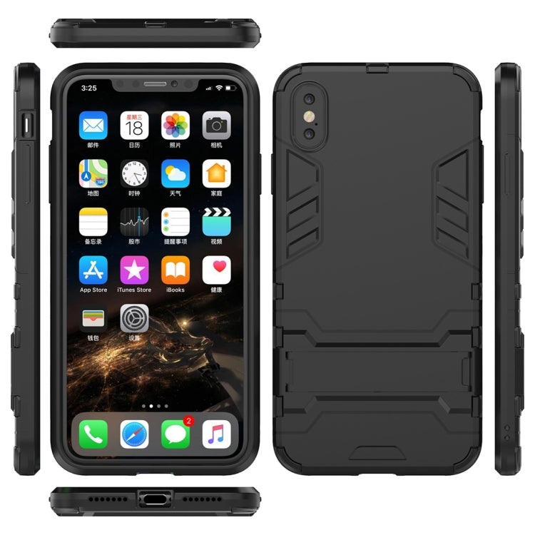For iPhone XS Max PC + TPU Shockproof Protective Case with Holder