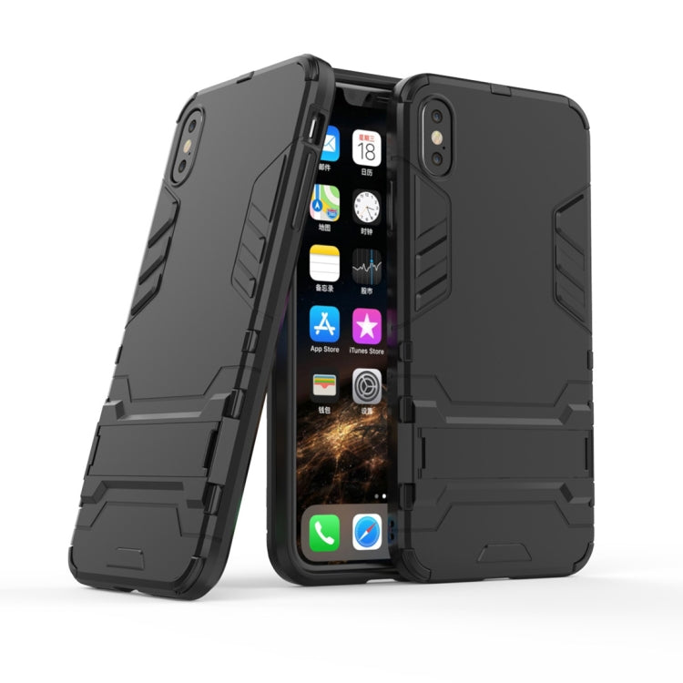 For iPhone XS Max PC + TPU Shockproof Protective Case with Holder