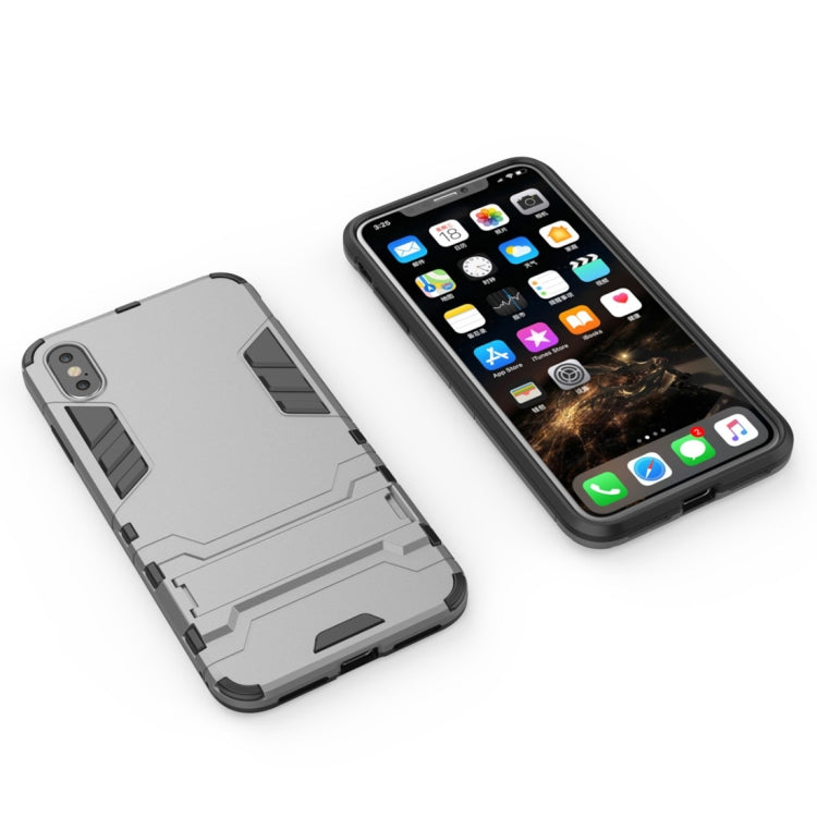 For iPhone XS Max PC + TPU Shockproof Protective Case with Holder
