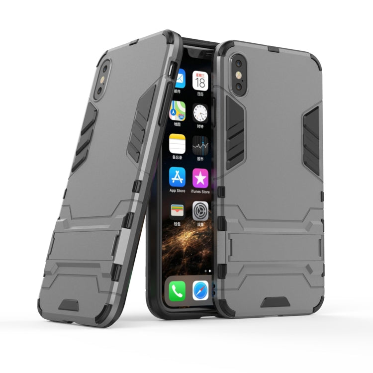 For iPhone XS Max PC + TPU Shockproof Protective Case with Holder