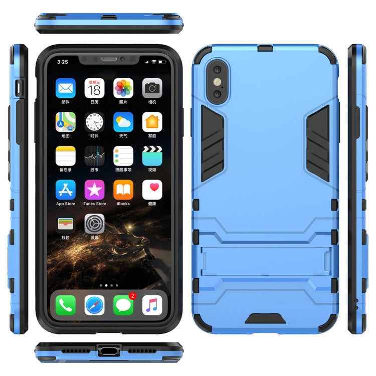 For iPhone XS Max PC + TPU Shockproof Protective Case with Holder