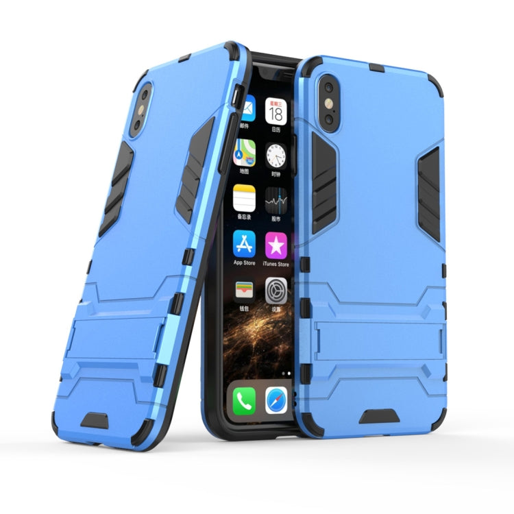 For iPhone XS Max PC + TPU Shockproof Protective Case with Holder