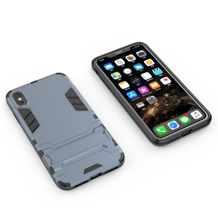 For iPhone XS Max PC + TPU Shockproof Protective Case with Holder