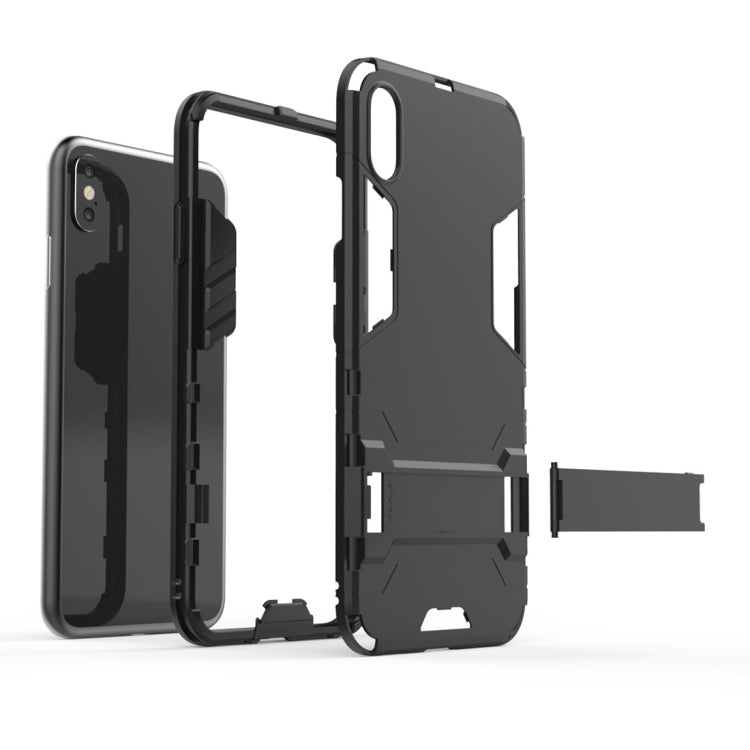 For iPhone XS Max PC + TPU Shockproof Protective Case with Holder