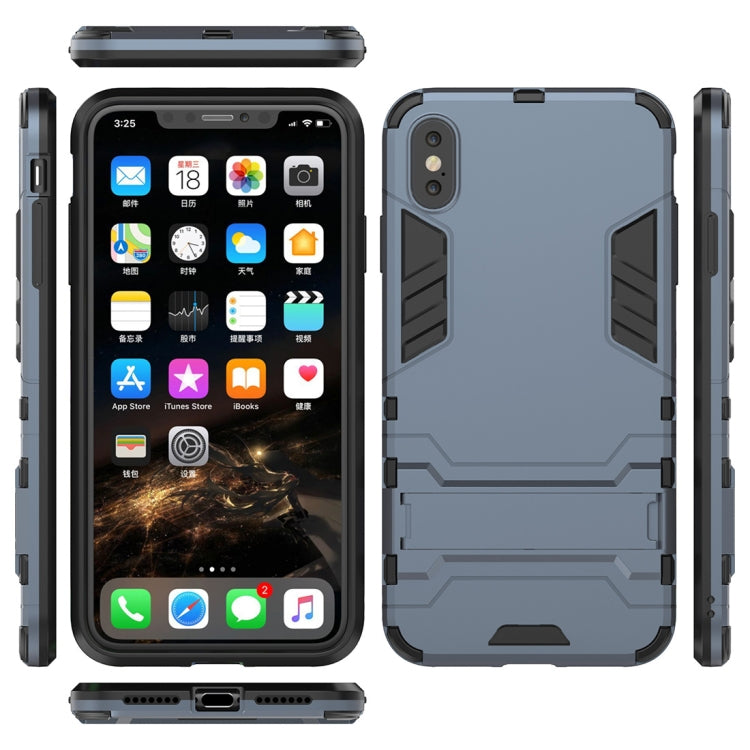 For iPhone XS Max PC + TPU Shockproof Protective Case with Holder