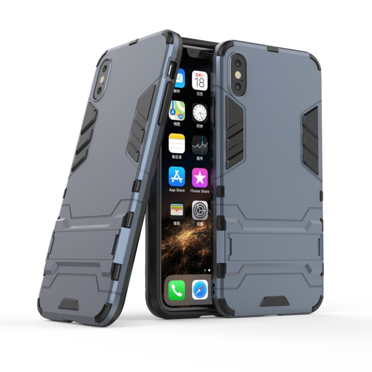 For iPhone XS Max PC + TPU Shockproof Protective Case with Holder