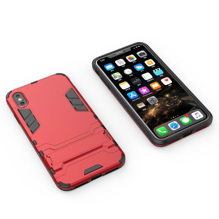 For iPhone XS Max PC + TPU Shockproof Protective Case with Holder