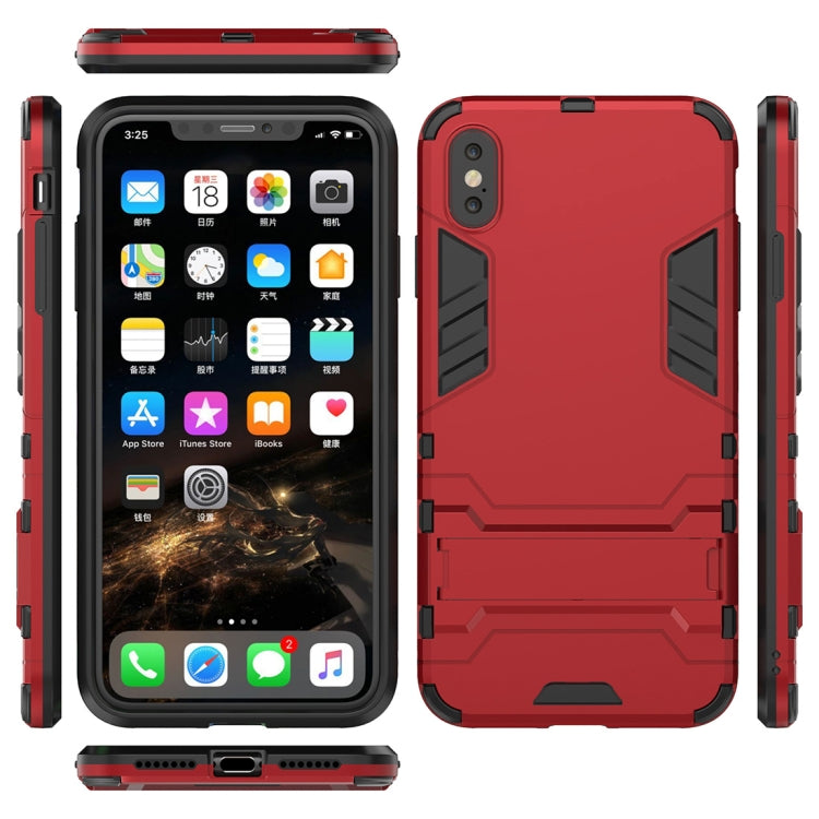 For iPhone XS Max PC + TPU Shockproof Protective Case with Holder