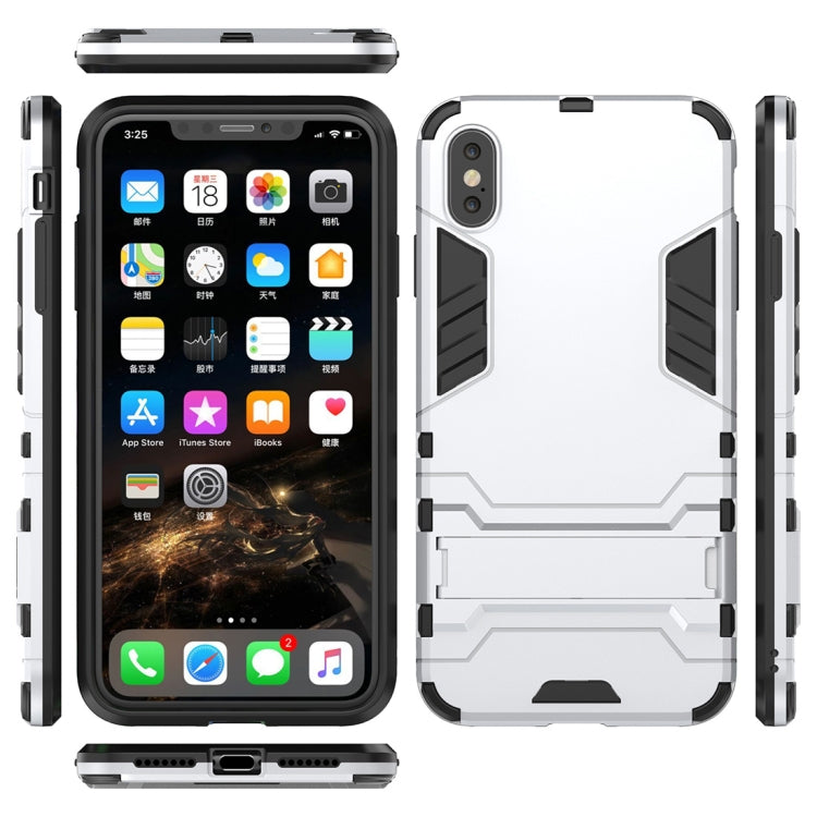 For iPhone XS Max PC + TPU Shockproof Protective Case with Holder