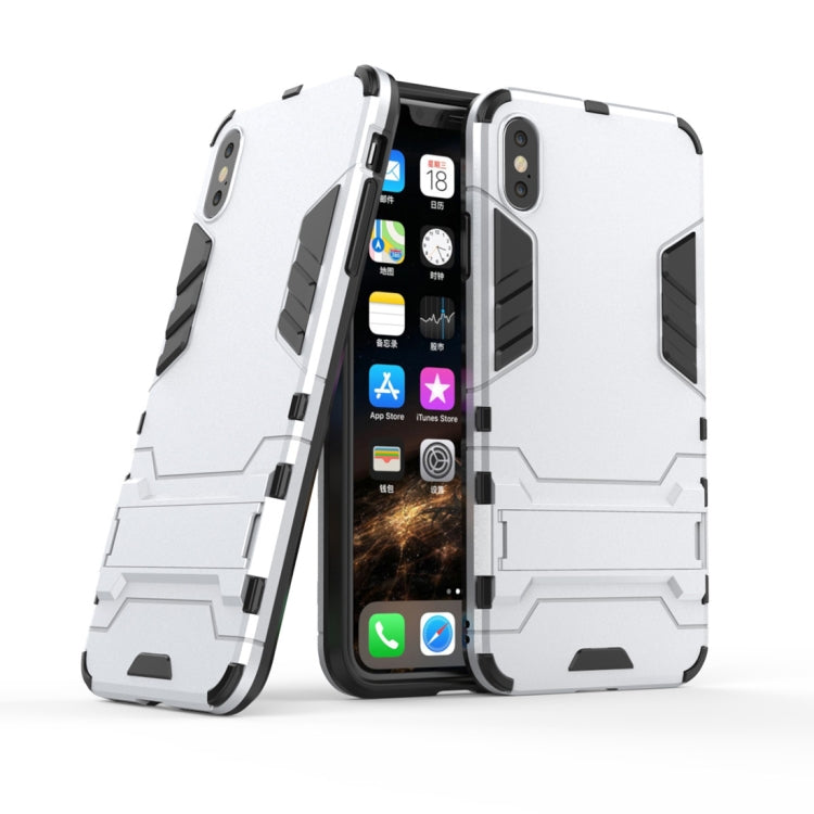 For iPhone XS Max PC + TPU Shockproof Protective Case with Holder
